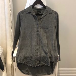 Dark grey oversized button down